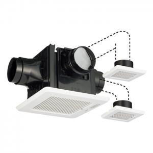 日本キヤリア(東芝) ダクト用換気扇 ルーバーセットタイプ 低騒音形 2〜3部屋用 サニタリー用 接...