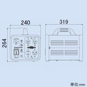 ハタヤ 電圧変換器 トランスル 昇降圧兼用型 ...の詳細画像2
