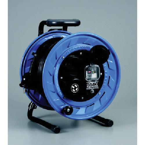 ハタヤ 三相200V型屋外用リール 漏電遮断器付 3P 20A 250V 接地付 コンセント2個 長...