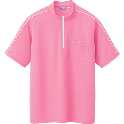 アイトス 半袖クイックドライジップシャツ 男女兼用 ピンク M AZCL3000025M