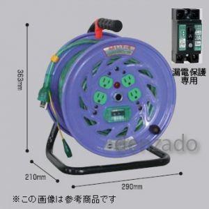 日動工業 カラードラム 標準型 アース付/アース・漏電保護専用 15mA感度緑 接地 2P 15A 125V コンセント数:4 長さ30m VCT2.0×3 ブルー NFC-EB34-B｜dendenichiba