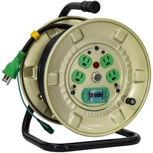 日動工業 コードリール 100V 屋内用 漏電保護専用ブレーカー付 抜け止め式 20m NNP-EB24N