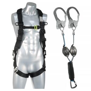 ジェフコム フルハーネス・ランヤードセット Mサイズ 使用可能質量130kg ランヤード長1550m...
