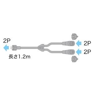 ジェフコム Y型分岐コード 2P SJ-NHシリーズ用 長さ1.2m SJ-NH06-Y12｜dendenichiba