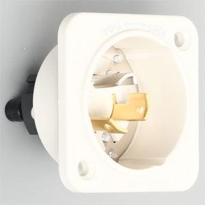 アメリカン電機 フランジインレット ナイロンケース 引掛形 接地形2P 15A 125V 圧着端子式...