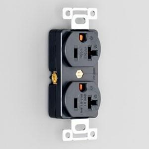 アメリカン電機 複式埋込コンセント 平刃形・2ヶ口 接地形2P 20A 125V 圧着端子式・引締式...