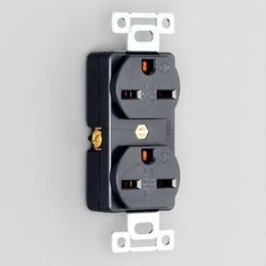 アメリカン電機 複式埋込コンセント 平刃形・2ヶ口 接地形2P 15A 250V 圧着端子式・引締式...
