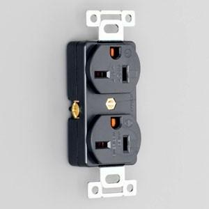 アメリカン電機 複式埋込コンセント 平刃形・2ヶ口 接地形2P 20A 250V 圧着端子式・引締式...