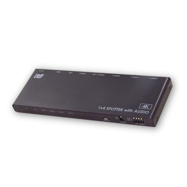 ラトックシステム 4K60Hz/ダウンスケール対応 外部音声出力付 HDMI分配器(1入力4出力) ...