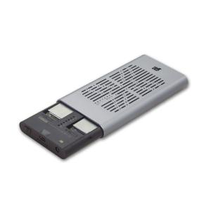 ラトックシステム USB3.2 Gen2x2 M.2 SSDケース(クローン機能搭載・NVMe 2台用) RS-ECM2-U32C｜dendenichiba