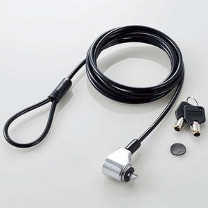 ELECOM 受注生産品セキュリティワイヤーロック マスターキータイプ シリンダー錠一体型セキュリテ...