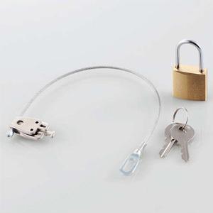 ELECOM 受注生産品セキュリティロック マスターキータイプ ESL-3用 南京錠+サブワイヤーロ...