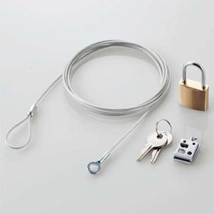 ELECOM 受注生産品セキュリティロック マスターキータイプ 南京錠+ワイヤー ESL-3M