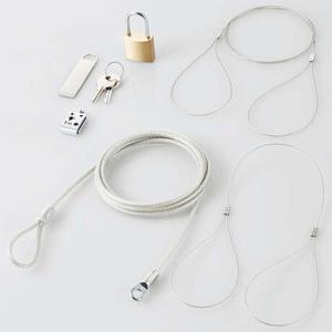 ELECOM 受注生産品セキュリティロック 通常キータイプ 南京錠+ワイヤー ESL-24