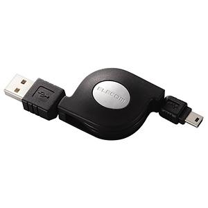 ELECOM USB2.0ケーブル 巻取り式 A-miniBタイプ 1.5m USB-RLM515｜dendenichiba