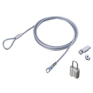 ELECOM セキュリティロック ダイヤル錠タイプ D-Subピン対応 ワイヤー径3.8mm×長さ1...