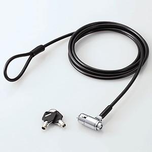 ELECOM セキュリティワイヤーロック シリンダ錠タイプ 標準スロット対応 ワイヤー径5.0mm×...