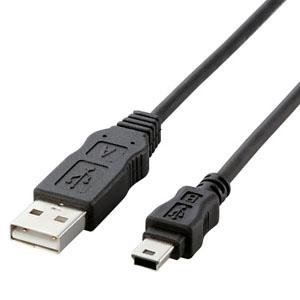 ELECOM USB2.0ケーブル A-miniBタイプ ハロゲンフリーケーブル 簡易パッケージ 0...