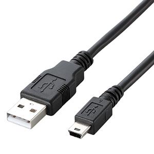ELECOM USB2.0ケーブル A-miniBタイプ 簡易パッケージ 3m U2C-JM30BK｜dendenichiba