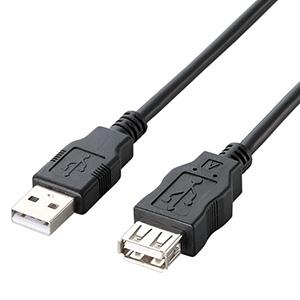 ELECOM USB2.0延長ケーブル Aオス-Aメスタイプ 簡易パッケージ 1m U2C-JE10...