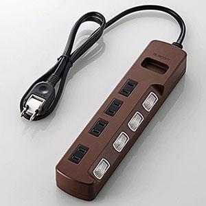 ELECOM 個別スイッチ付雷ガードタップ Color Style 4個口 長さ1m T-BR02-...