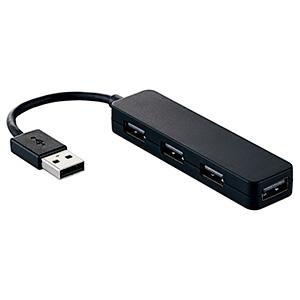 ELECOM USB2.0ハブ バスパワータイプ 4ポート コンパクトタイプ ケーブル長7cm ブラ...