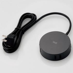 ELECOM デザインタップ ≪roo’t(ルオット)≫ 丸型 2ピン 4個口 L字プラグ 側面差込...