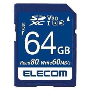 ELECOM SDXCカード 64GB UHS-IU3・V30対応 データ復旧サービス付 MF-FS...