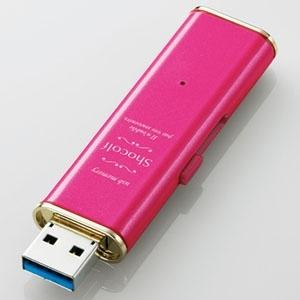 ELECOM スライド式USBメモリ Shocolf USB3.0対応 32GB ラズベリーピンク ...