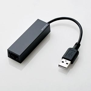 ELECOM 有線LANアダプター USB2.0 Type-A ケーブル長9cm ブラック EDC-FUA2-B｜電材堂ヤフー店
