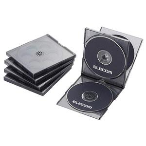 ELECOM Blu-ray・DVD・CDケース 4枚収納 5枚セット クリアブラック CCD-JSCNQ5CBK｜dendenichiba