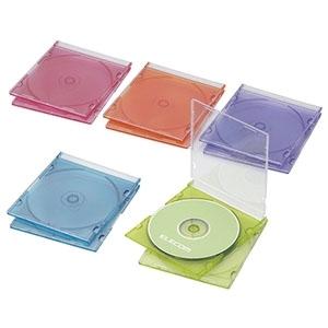 ELECOM Blu-ray・DVD・CDケース スリムタイプ 1枚収納 10枚セット アソートカラ...