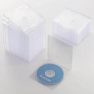 ELECOM Blu-ray・DVD・CDケース スリムタイプ 1枚収納 50枚セット クリア CC...