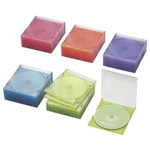 ELECOM Blu-ray・DVD・CDケース スリムタイプ 1枚収納 50枚セット アソートカラ...