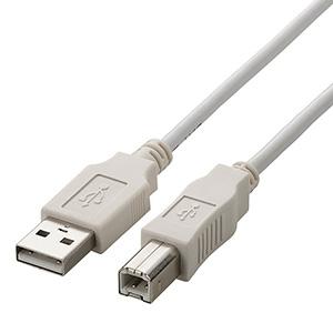 ELECOM USB2.0ケーブル A-Bタイプ 5m ホワイト U2C-BN50WH