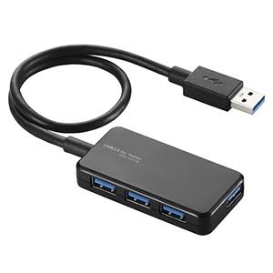 ELECOM USB3.0ハブ バスパワータイプ 4ポート ケーブル長30cm U3H-A411BB...