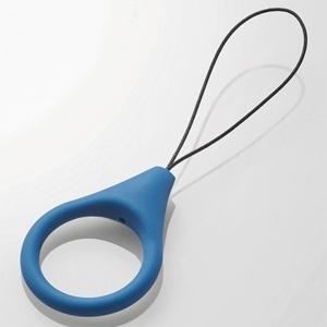 ELECOM フィンガーストラップ スマートフォン用 シリコンタイプ Lサイズ ネイビー P-STF...