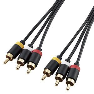 ELECOM アナログビデオケーブル RCAピンプラグ×3-RCAピンプラグ×3 長さ2m DH-W...
