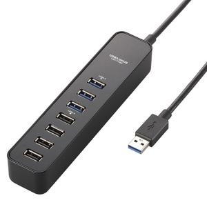 ELECOM USBハブ セルフパワータイプ USB3.0×3ポート+USB2.0×4ポート マグネ...