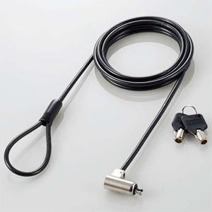 ELECOM 受注生産品セキュリティワイヤーロック マスターキータイプ 小型シリンダー錠一体型セキュ...