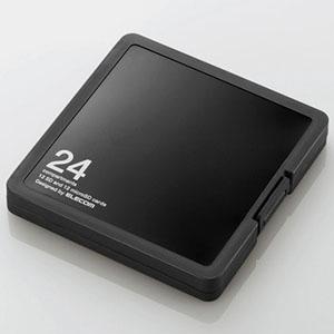 ELECOM SD・microSDカードケース プラスチックタイプ SDカード12枚+microSDカード12枚収納 ブラック CMC-SDCPP24BK｜dendenichiba