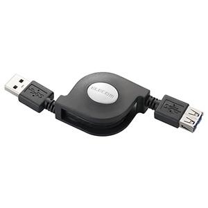 ELECOM USB3.0延長ケーブル 巻取り式 Aオス-Aメスタイプ 0.7m ブラック USB3...