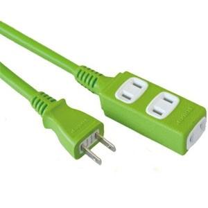 正和電工 ダブルコンストラクションマルチタップ延長コード 3個口 10m 若草 SWM-10GN