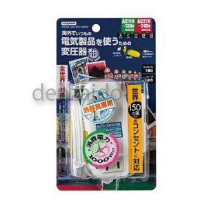 ヤザワ 海外用変圧器 電子式 熱機器専用 マルチプラグA/C/O/BF/SE対応 AC110〜130...