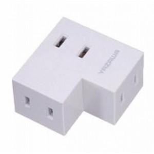 YAZAWA(家電) ヤザワ 耐トラ付Lタップ 3個口 ホワイト YAZAWA(家電) ヤザワ 耐トラ付Lタップ 3個口 ホワイト