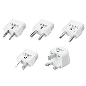 ヤザワ 海外用電源プラグ5セット A・B・C・O・BFタイプ KPS5