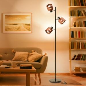電材堂 北欧モダン フロアスタンドライト 40W形LED電球付き 電球色 カフェ風 黒 真鍮 おしゃ...
