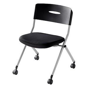 サンワサプライ ミーティングチェア 座面耐荷重量80kg ネスティング機能付 ブラック SNC-ST...