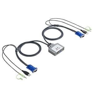 サンワサプライ ケーブル一体型パソコン自動切替器 ポート数2:1 パソコン2台切替 USB接続用 ノ...