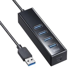 サンワサプライ USB3.2 Gen1 4ポートハブ 磁石付 マグネット付 ブラック USB-3H4...